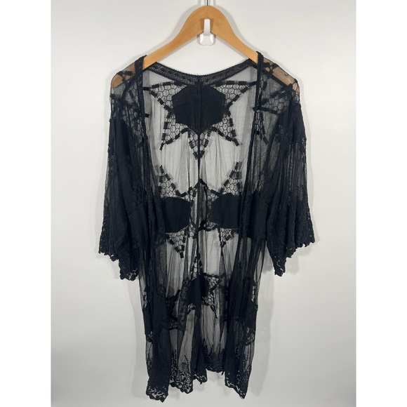 Other - Womens Kimono ONE SIZE Black Lace Whimsigoth Dark Fairy Festival Country Concert